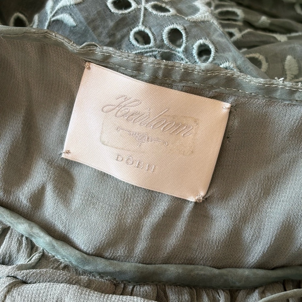 DÔEN XS/S Forsythia dress in Malibu mint Sage Lace Maxi Dress mint eyelet dress - Picture 12 of 13